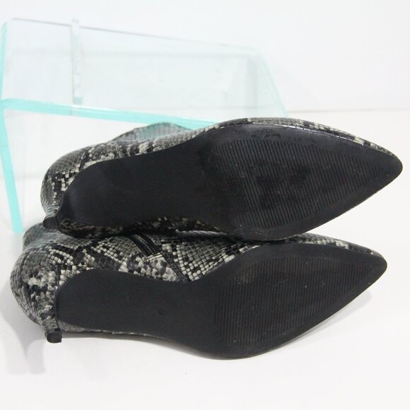 Ann Taylor Kitten Heel Booties sz 8 Women Faux Leather Boots snakeskin print - Picture 9 of 10